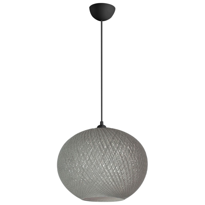PENDANT CEILING LAMP FK7626.01 GREY SPHERE, KNITTED ROPE, INDOORS