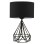 TABLE LAMP FK7605.01 BLACK METAL BODY, BLACK DRUM SHADE FABRIC