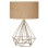 TABLE LAMP FK7606.01 GOLD METAL BODY, SANDY BEIGE DRUM SHADE FABRIC