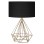 TABLE LAMP FK7606.02 GOLD METAL BODY, BLACK DRUM SHADE FABRIC