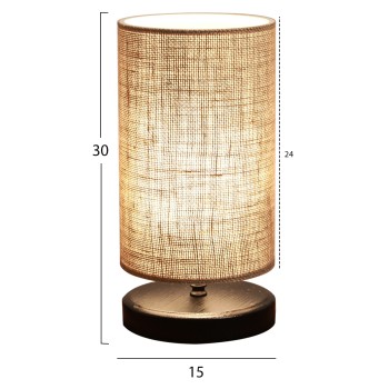 TABLE LAMP FK7595.01 BEIGE-BLACK 15Χ30Hcm.