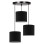CEILING LAMP ΗΜ7622.02 BLACK BASE, 3-PIECE BLACK DRUM SHADES ASYMMETRICAL Φ40x80Η