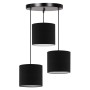 CEILING LAMP ΗΜ7622.02 BLACK BASE, 3-PIECE BLACK DRUM SHADES ASYMMETRICAL Φ40x80Η
