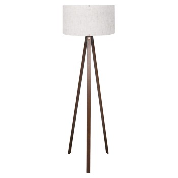 FLOOR STANDING LAMP FK7578.02 WALNUT COLOR TRIPOD, OFF-WHITE CAP