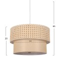 PENDANT CEILING LAMP FK7628.01 TWO-LAYER DRUM-RATTAN AND FABRIC, METAL FRAME PENDANT CEILING LAMP FK7628.01 TWO-LAYER DRUM-RATTAN AND FABRIC, METAL FRAME