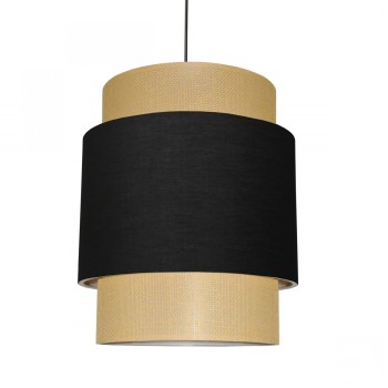 PENDANT CEILING LAMP FK7627.02 TWO-LAYER FABRIC DRUM, METAL FRAME