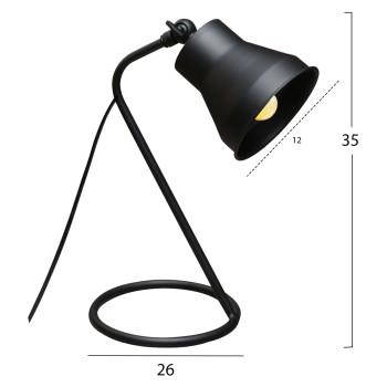 TABLE/DESKTOP LAMP FK7589.01 BLACK RING BASE, BLACK CAP TABLE/DESKTOP LAMP FK7589.01 BLACK RING BASE, BLACK CAP