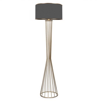 FLOOR STANDING LAMP FK7580.01 GOLDEN BEAM PILLAR, DARK GREY CAP