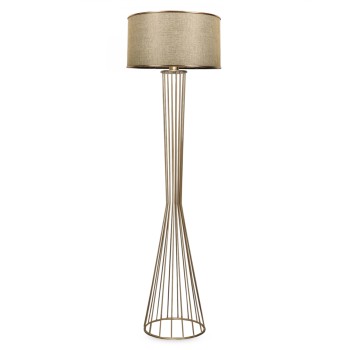 FLOOR STANDING LAMP FK7580.02 GOLDEN PILLAR, GOLDEN BROWN CAP