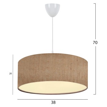 PENDANT CEILING LAMP FK7620.01 SANDY BEIGE TEXTILE DRUM SHADE PENDANT CEILING LAMP FK7620.01 SANDY BEIGE TEXTILE DRUM SHADE
