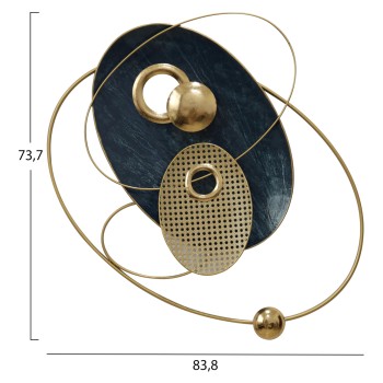 WALL DECOR FK7550 ARTISTIC PLANETARY SYSTEM METAL-GOLD, DARK GREY WALL DECOR FK7550 ARTISTIC PLANETARY SYSTEM METAL-GOLD, DARK GREY