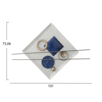 WALL DECOR FK7559 METAL SQUARE PLATE- BLUE, GREY, BEIGE, WHITE WALL DECOR FK7559 METAL SQUARE PLATE- BLUE, GREY, BEIGE, WHITE
