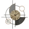 WALL DECOR CLOCK FK7557 METAL WITH ABSTRACT GEOMETRICAL SHAPES-GREY, DARK GREY, GOLD