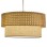PENDANT CEILING LAMP FK7629.01 TWO-LAYER DRUM-RATTAN AND FABRIC, METAL FRAME