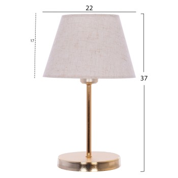 TABLE LAMP FK7600.02 GOLD BASE AND COLUMN, BLACK CAP
