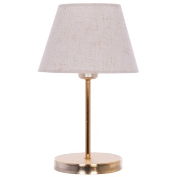 TABLE LAMP FK7600.02 GOLD BASE AND COLUMN, BLACK CAP