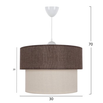 PENDANT CEILING LAMP FK7619.03 TWO-LAYER FABRIC DRUM, PLASTIC FRAME