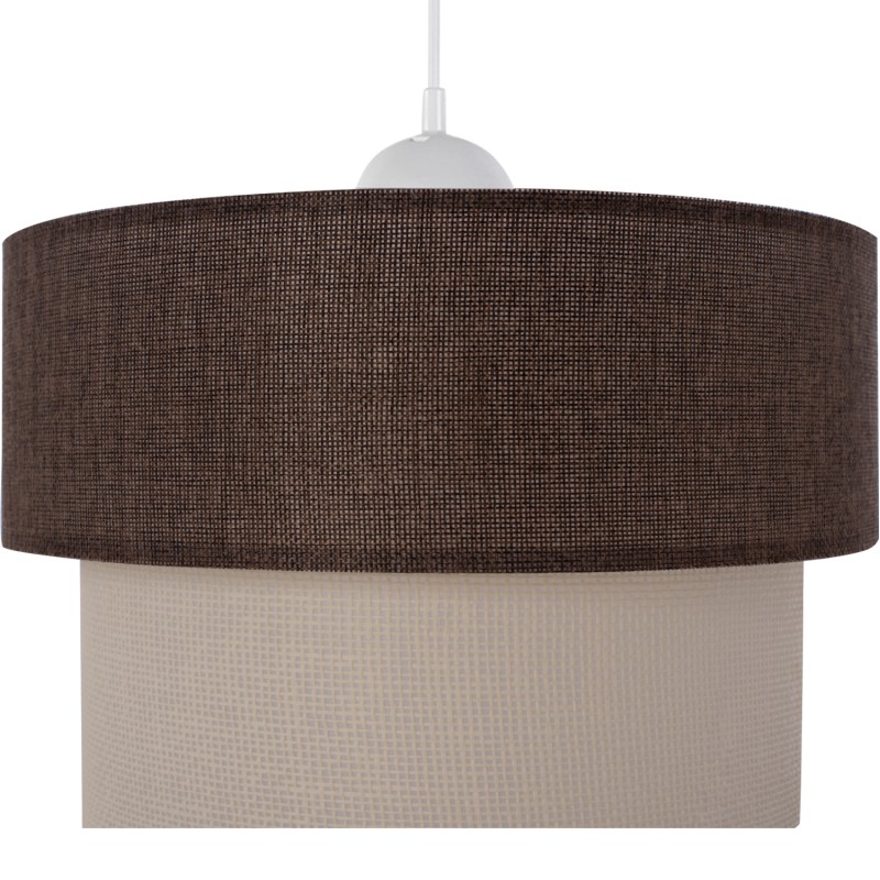 PENDANT CEILING LAMP FK7619.03 TWO-LAYER FABRIC DRUM, PLASTIC FRAME PENDANT CEILING LAMP FK7619.03 TWO-LAYER FABRIC DRUM, PLASTIC FRAME