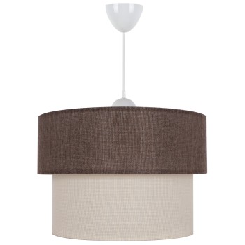 PENDANT CEILING LAMP FK7619.03 TWO-LAYER FABRIC DRUM, PLASTIC FRAME