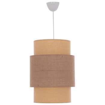 PENDANT CEILING LAMP FK7627.01 TWO-LAYER FABRIC DRUM, POLYETHYLENE FRAME
