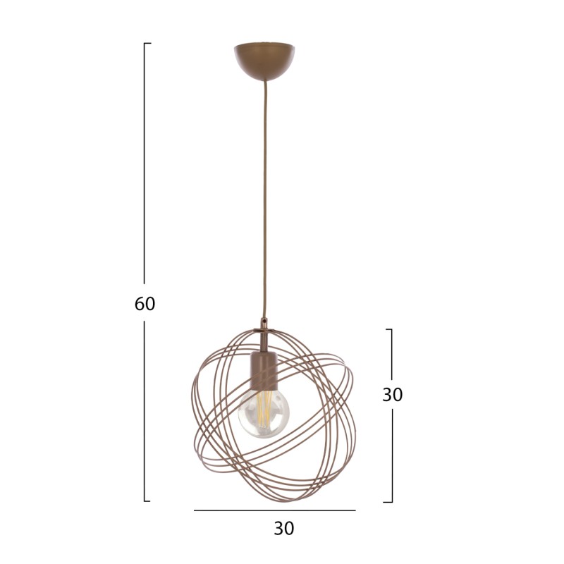 FK7505.02 Pendant ceiling lamp, copper color, one bulb, "hat" made of copper rings FK7505.02 Pendant ceiling lamp, copper color, one bulb, "hat" made of copper rings