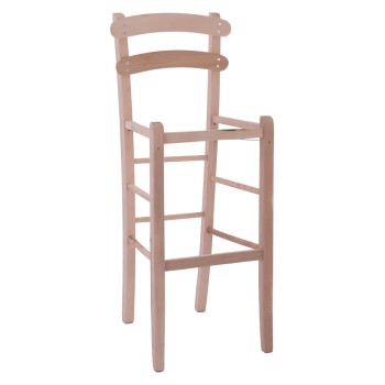 UNPAINTED WOODEN BAR STOOL FK5579.04, NO ARMS, HIGH