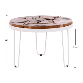ACACIA SHORT TABLE FK8366.12, WHITE FRAME, ROUND ACACIA SHORT TABLE FK8366.12, WHITE FRAME, ROUND