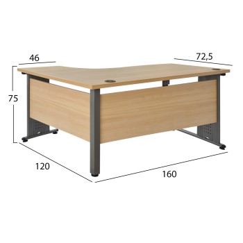 Professional right corner office FK2043.01R in oak color 160x120x75 Professional right corner office FK2043.01R in oak color 160x120x75