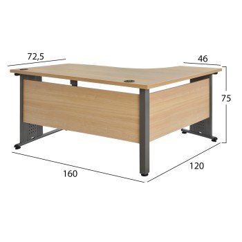 Professional office FK2043.01L Oak left corner 160x120x75 Professional office FK2043.01L Oak left corner 160x120x75