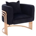 TIANA ARMCHAIR WITH GOLD METAL FRAME AND LOW BACK IN A SEMI-CIRCULAR ARRANGEMENT FK8738.04
