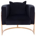 TIANA ARMCHAIR WITH GOLD METAL FRAME AND LOW BACK IN A SEMI-CIRCULAR ARRANGEMENT FK8738.04