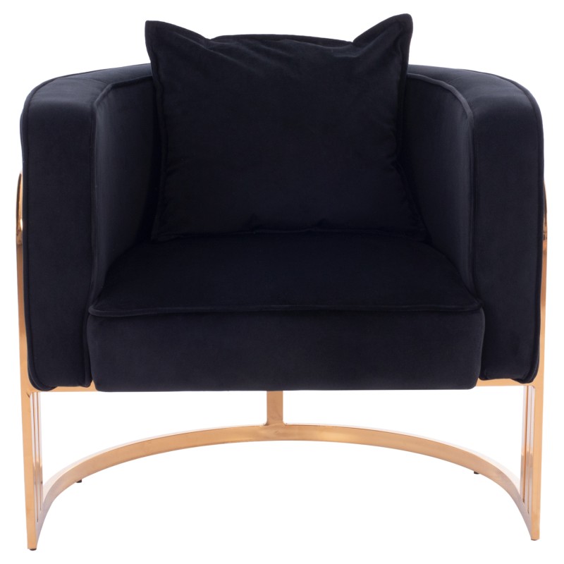 TIANA ARMCHAIR WITH GOLD METAL FRAME AND LOW BACK IN A SEMI-CIRCULAR ARRANGEMENT FK8738.04