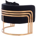 TIANA ARMCHAIR WITH GOLD METAL FRAME AND LOW BACK IN A SEMI-CIRCULAR ARRANGEMENT FK8738.04