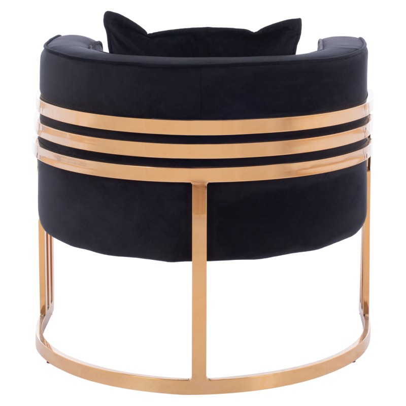 TIANA ARMCHAIR WITH GOLD METAL FRAME AND LOW BACK IN A SEMI-CIRCULAR ARRANGEMENT FK8738.04