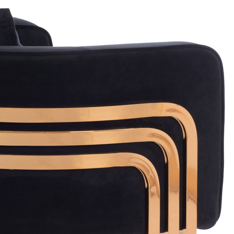TIANA ARMCHAIR WITH GOLD METAL FRAME AND LOW BACK IN A SEMI-CIRCULAR ARRANGEMENT FK8738.04