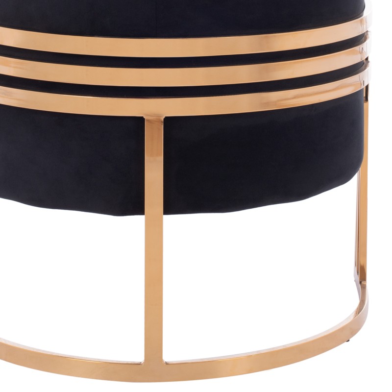 TIANA ARMCHAIR WITH GOLD METAL FRAME AND LOW BACK IN A SEMI-CIRCULAR ARRANGEMENT FK8738.04