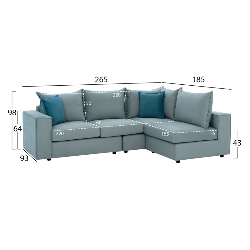Corner Sofa “MONZA”, interchangeable, 3 pcs, pistachio green, stain-resistant, water-repellent Corner Sofa “MONZA”, interchangeable, 3 pcs, pistachio green, stain-resistant, water-repellent