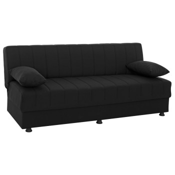 FK3239.01 ANDRI three-seater sofa-bed, black fabric, short legs, without arms