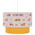 PENDANT CEILING LAMP BALOO FK7572.04 KIDS’ ROOM DOUBLE WHITE-YELLOW WHITE DRUM SHADE