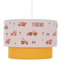PENDANT CEILING LAMP BALOO FK7572.04 KIDS’ ROOM DOUBLE WHITE-YELLOW WHITE DRUM SHADE