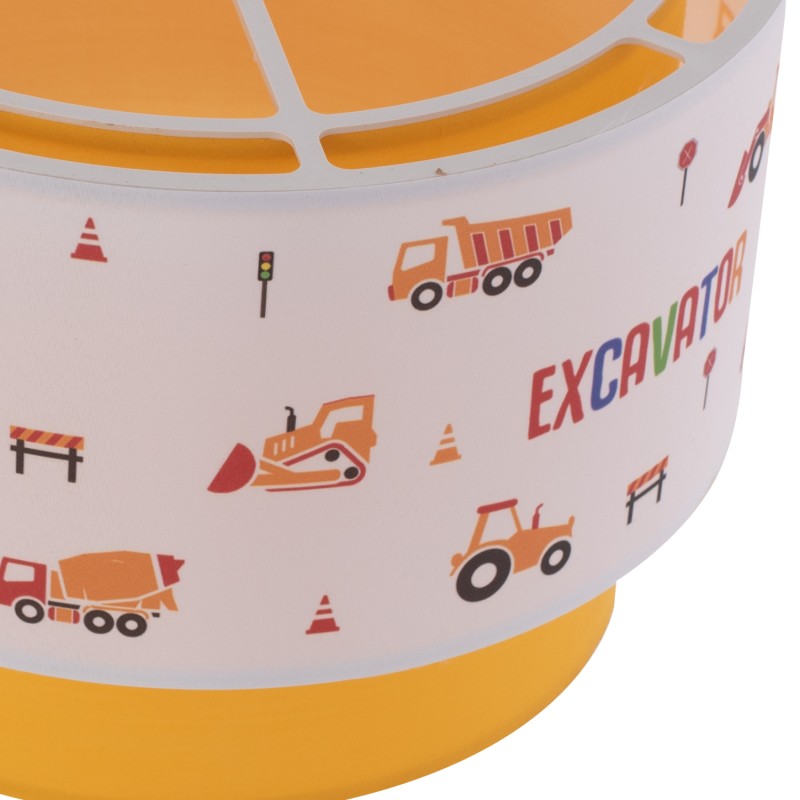 PENDANT CEILING LAMP BALOO FK7572.04 KIDS’ ROOM DOUBLE WHITE-YELLOW WHITE DRUM SHADE