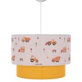 PENDANT CEILING LAMP BALOO FK7572.04 KIDS’ ROOM DOUBLE WHITE-YELLOW WHITE DRUM SHADE