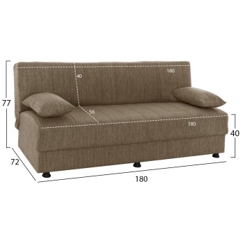 FK3239.02 ANDRI three-seater sofa-bed, brown fabric FK3239.02 ANDRI three-seater sofa-bed, brown fabric