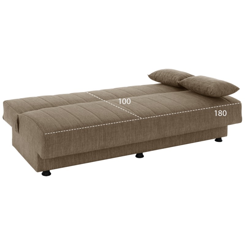 FK3239.02 ANDRI three-seater sofa-bed, brown fabric FK3239.02 ANDRI three-seater sofa-bed, brown fabric