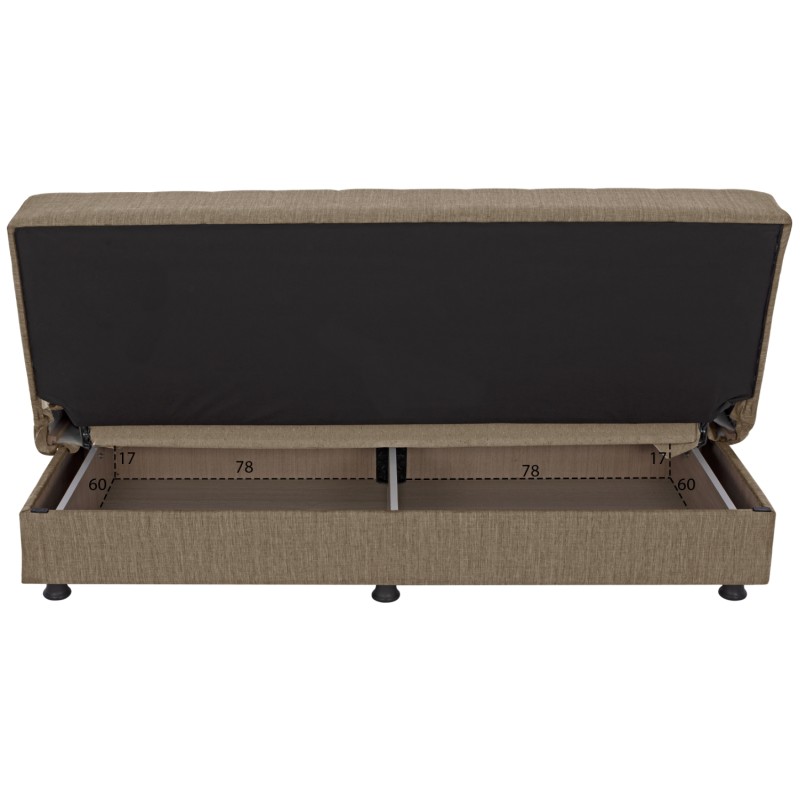 FK3239.02 ANDRI three-seater sofa-bed, brown fabric FK3239.02 ANDRI three-seater sofa-bed, brown fabric