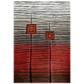 FK7675.26 160X230cm, JOSIANE carpet with fringes, red-black-grey FK7675.26 160X230cm, JOSIANE carpet with fringes, red-black-grey
