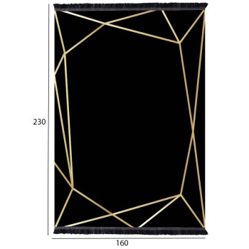 FK7675.30-160X230cm, JOSIANE black-gold carpet, fringes FK7675.30-160X230cm, JOSIANE black-gold carpet, fringes