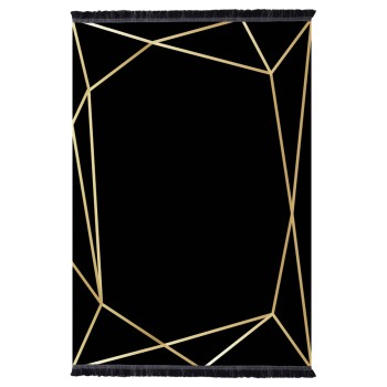 FK7675.30-160X230cm, JOSIANE black-gold carpet, fringes