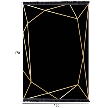 FK7677.30 120X170cm, black-gold with fringes, JOSIANE FK7677.30 120X170cm, black-gold with fringes, JOSIANE
