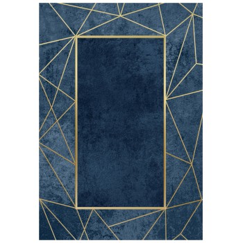 FK7675.28 160X230cm, JOSIANE, blue-gold carpet, fringes